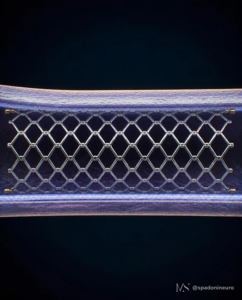 Ilustração realista — Stent no seio venoso