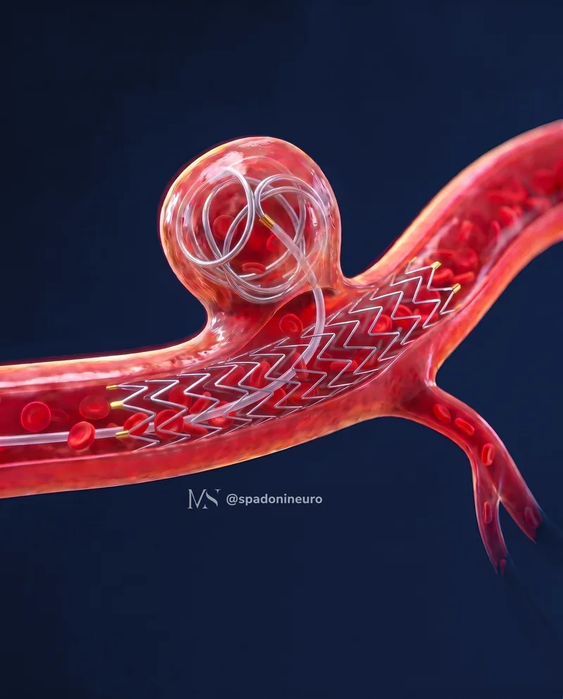 Ilustração realista — Stent segurando as molas